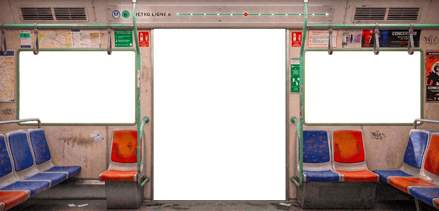 Intérieur d'une rame de métro ligne 6